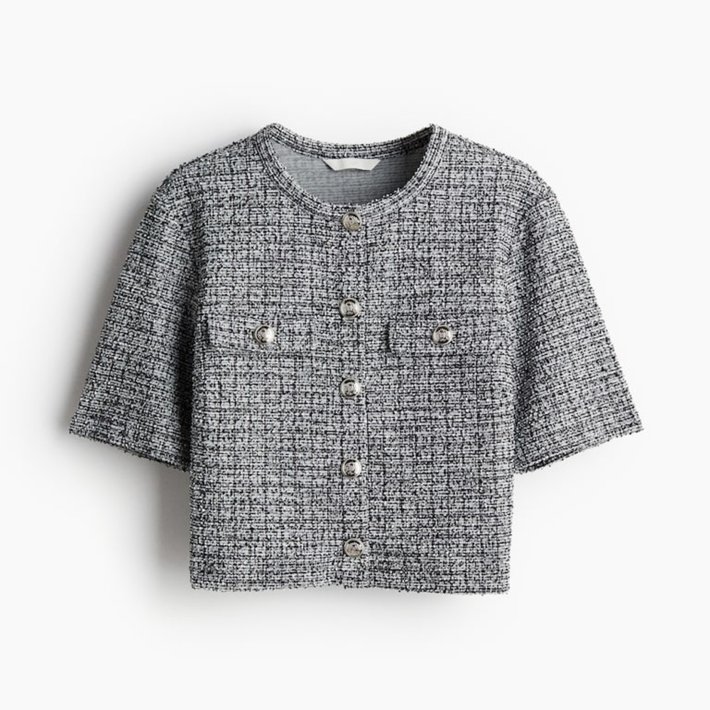 H&M Black and White Tweed Jacket
